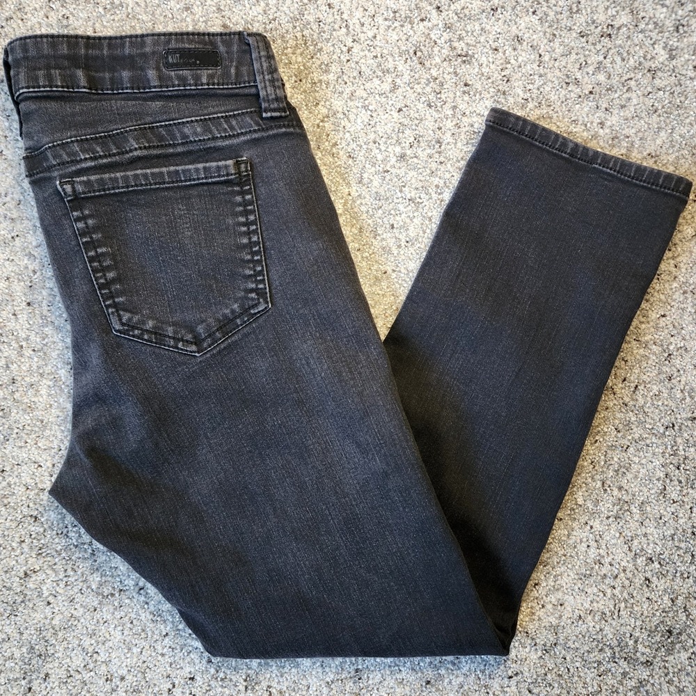 KUT from the Kloth Straight Leg Jeans Womens 8P Faded Black Stretch Excellent